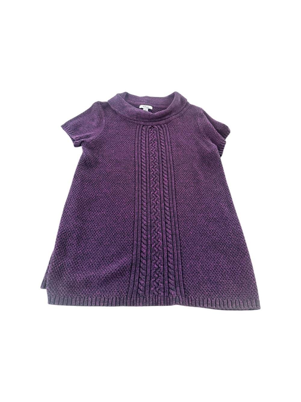 Style & Co Woman Plum Cable Knit Cowl Neck Tunic Sweater